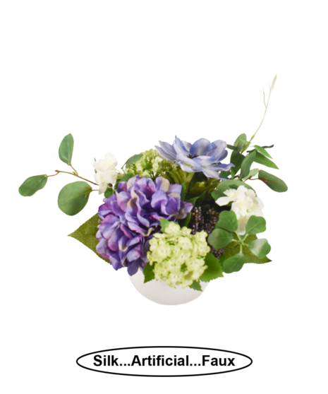 Hydrangea & Anemone Silk Arrangement
