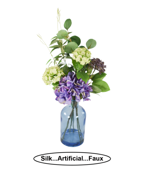 SILK HYDRANGEA & SNOWBALL ARRANGEMENT
