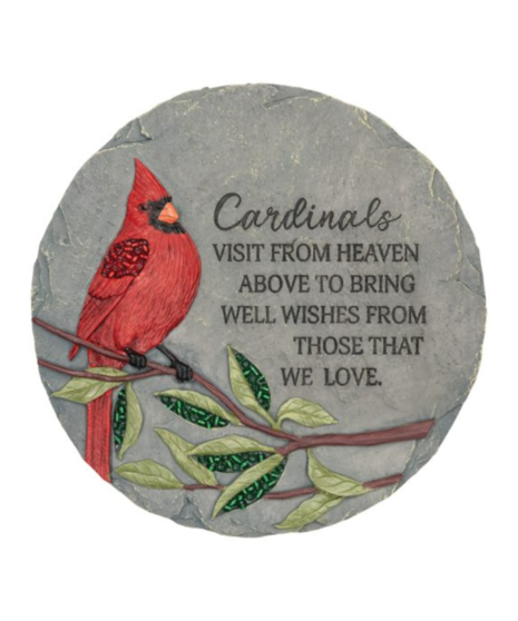Stepping Stone: Cardinals Visit Beadworks Garden Stone