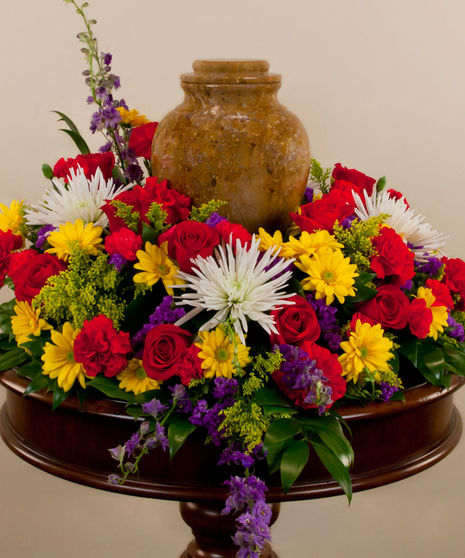 Mixed Bold Colors Cremation Wreath