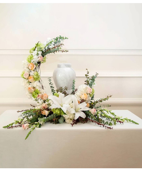 Pastel Crescent Cremation Design