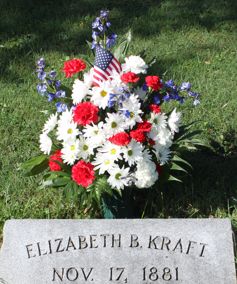 Patriotic  Fresh Flower Cemetery Can