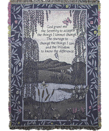 Serenity Prayer with pond scene
