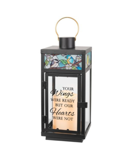Wings Were Ready Stained Glass Top Lantern